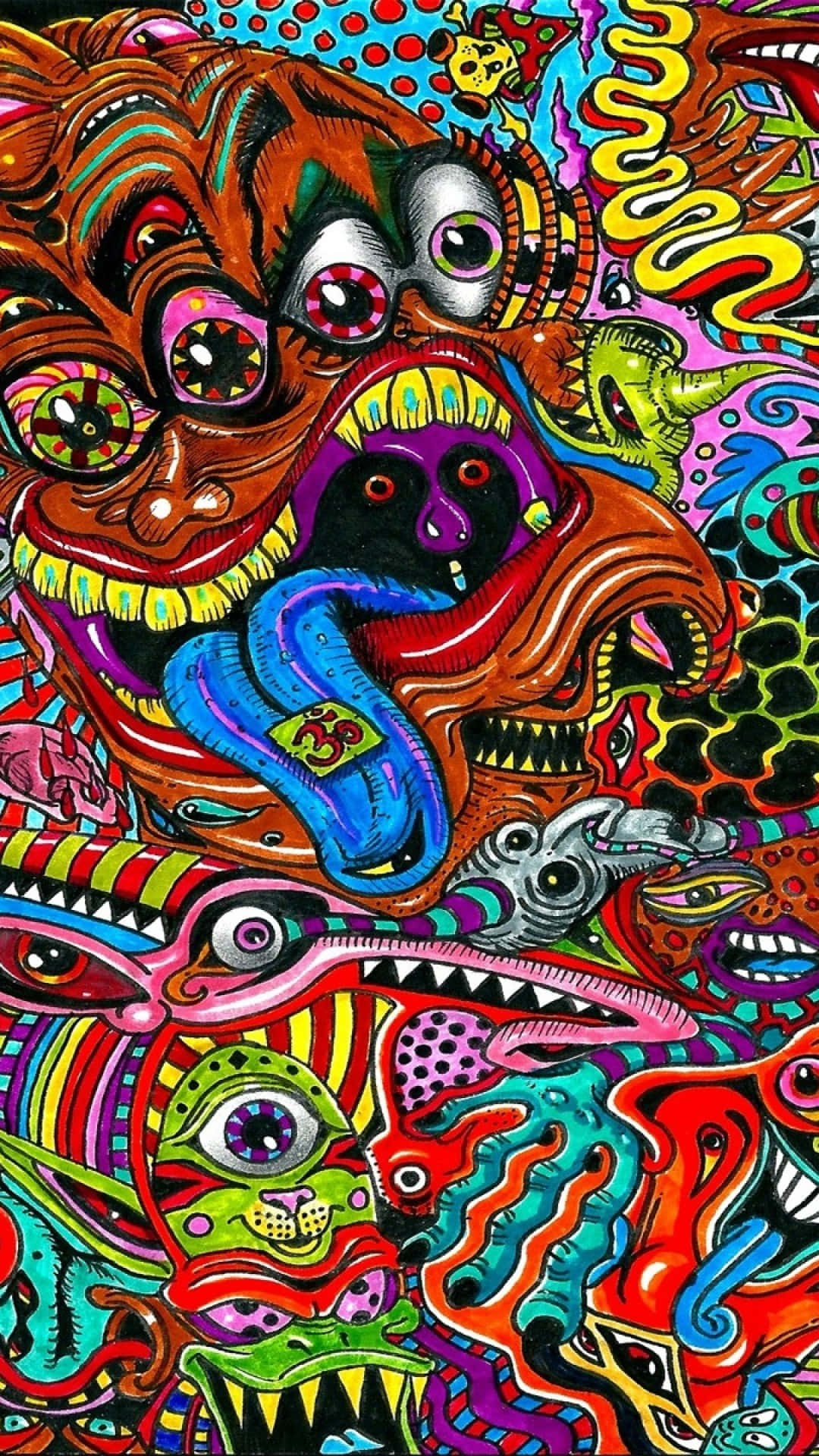 Psychedelic Art Melange Wallpaper