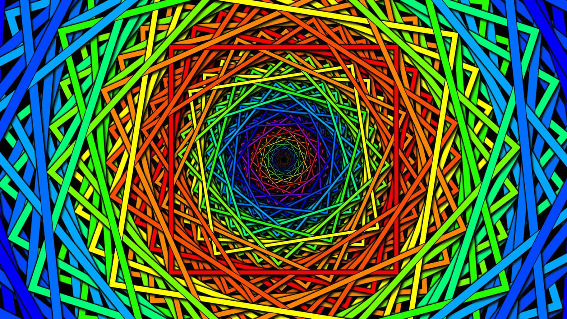 Enfarverig Spiral Af Farvede Linjer.
