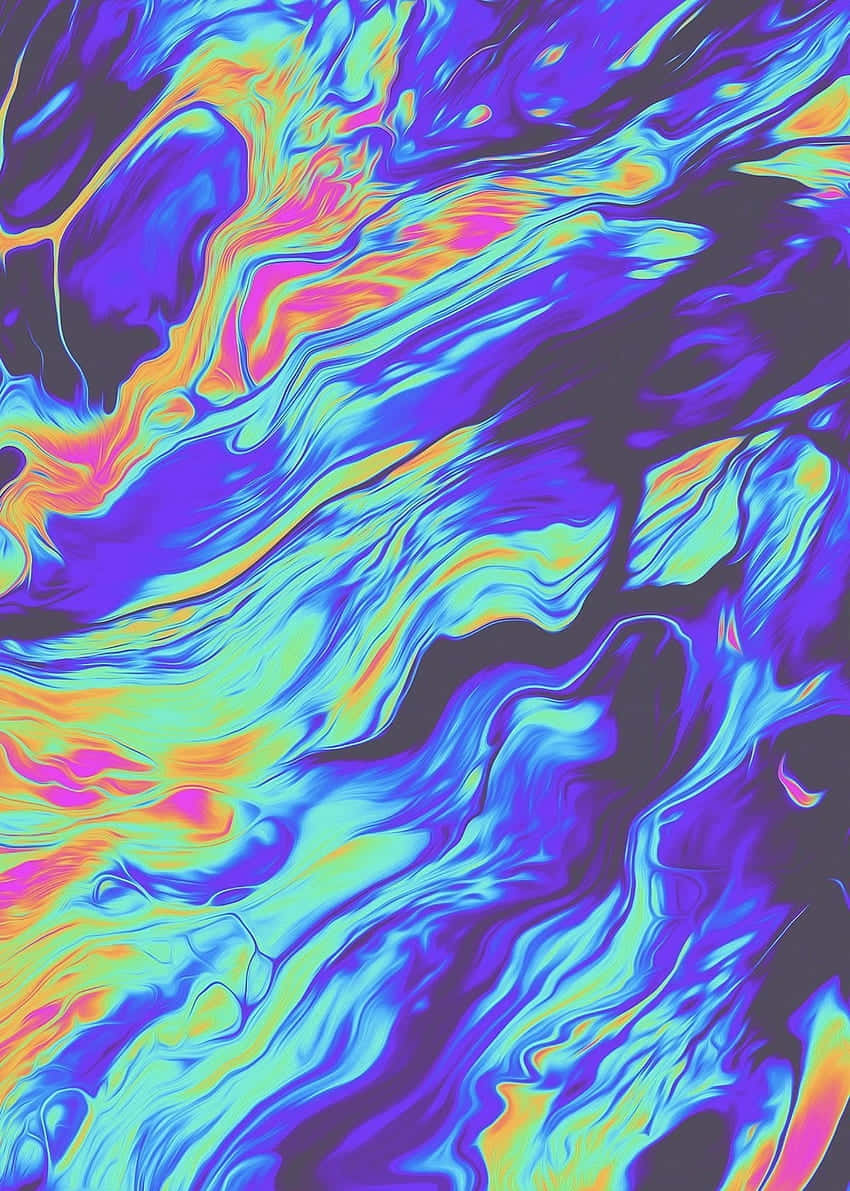 Psychedelic Color Waves Wallpaper