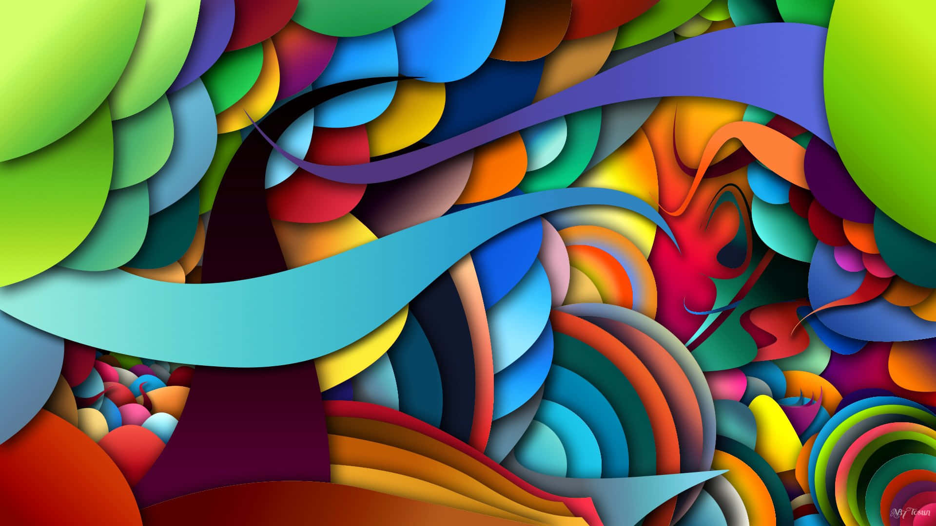 Vær modig og farverig med psykedeliske farver Wallpaper
