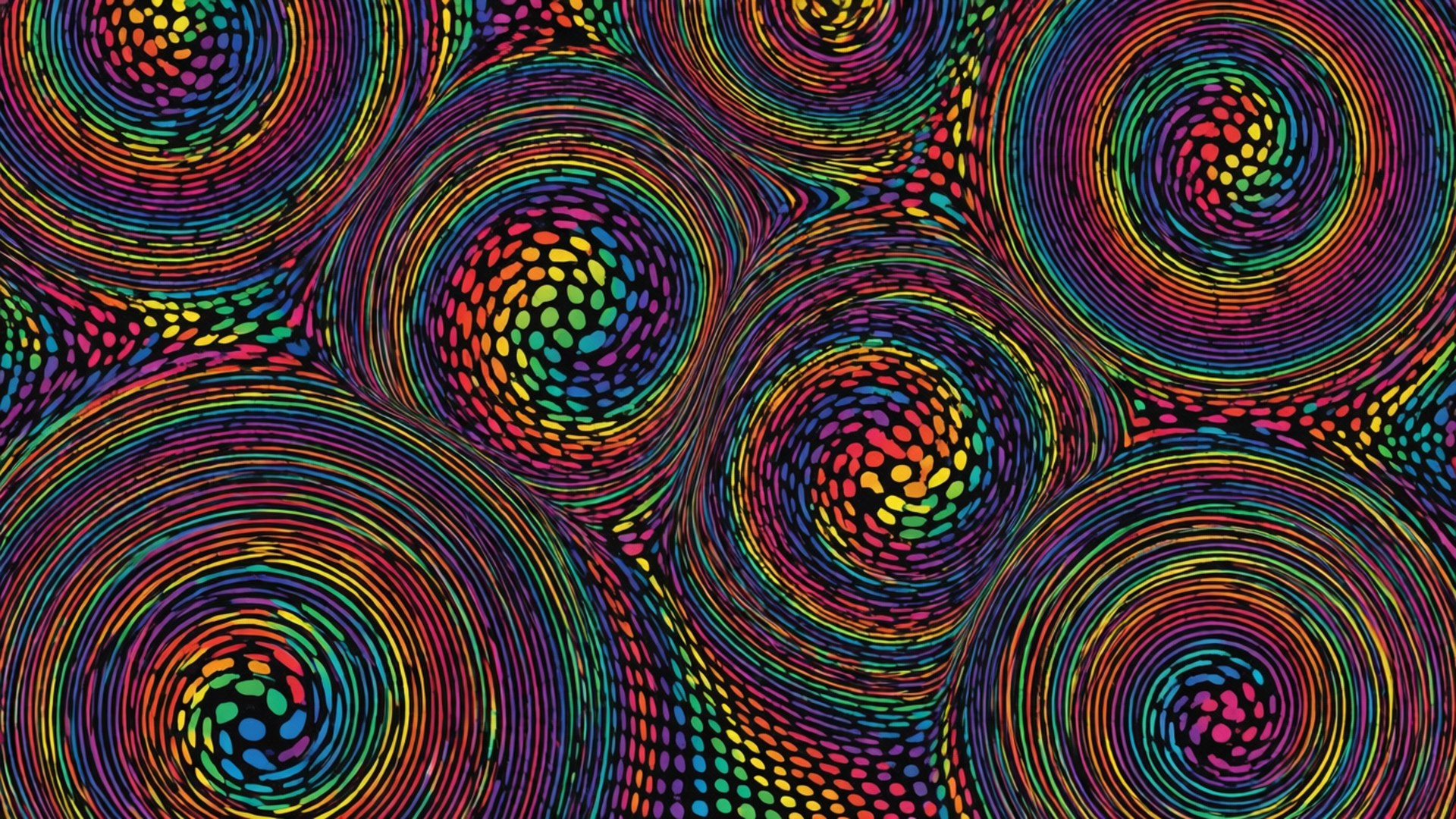 Psychedelischer Gestrichelter Wirbel Wallpaper