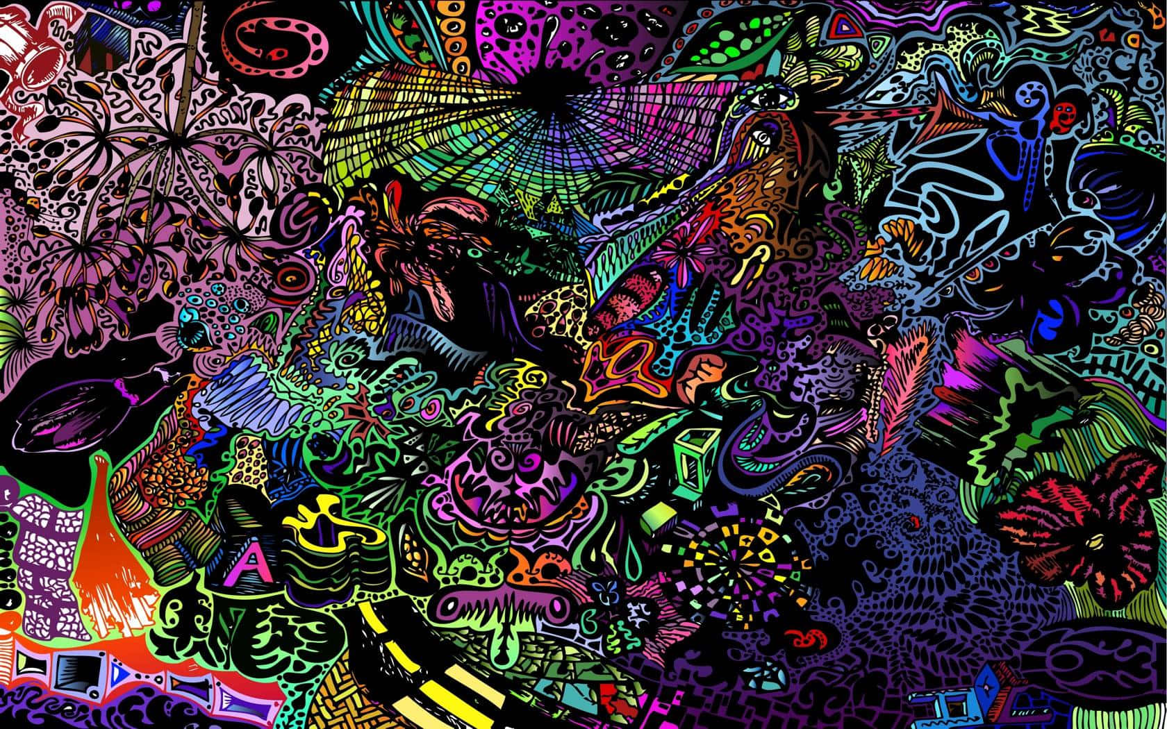 Psychedelic Doodle Artwork Wallpaper