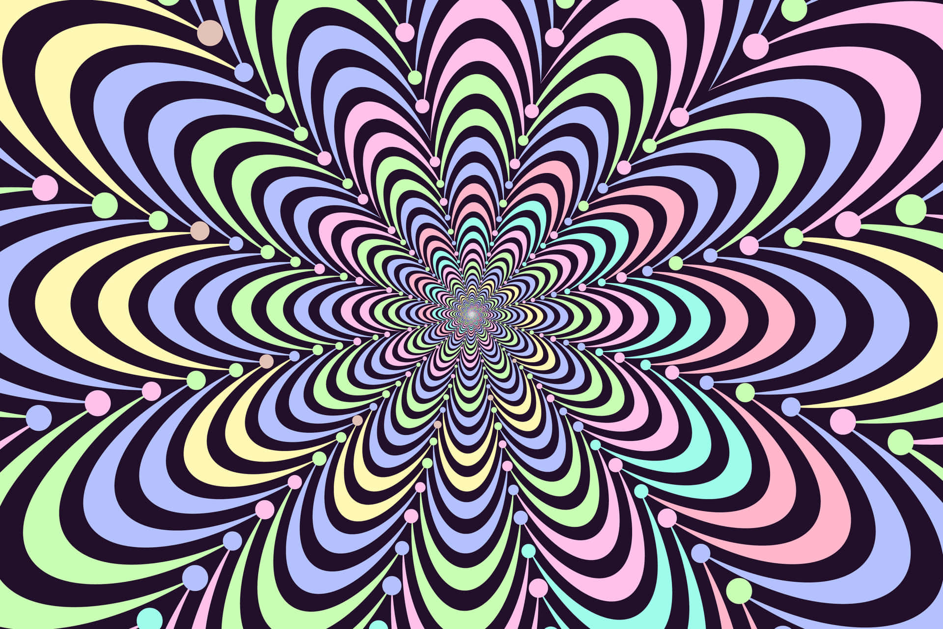 Psychedelic Floral Illusion Wallpaper