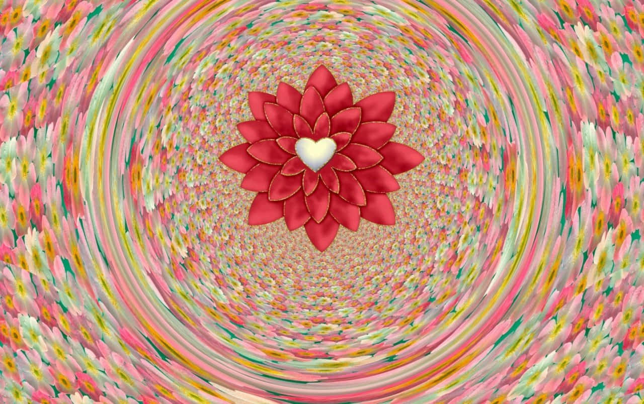 Vibrant Psychedelic Flower Burst Wallpaper