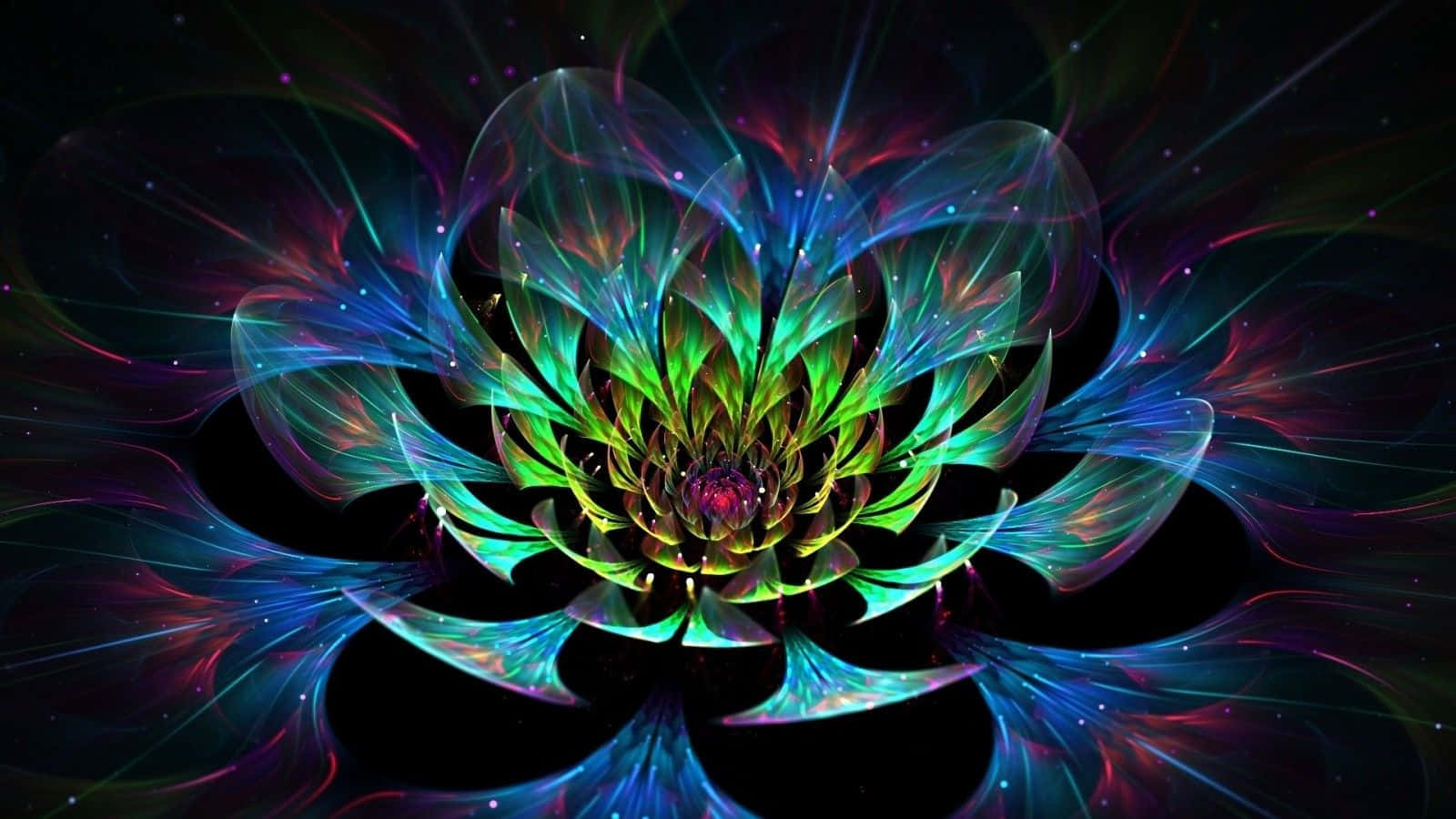 Vibrant Psychedelic Flower Garden Wallpaper