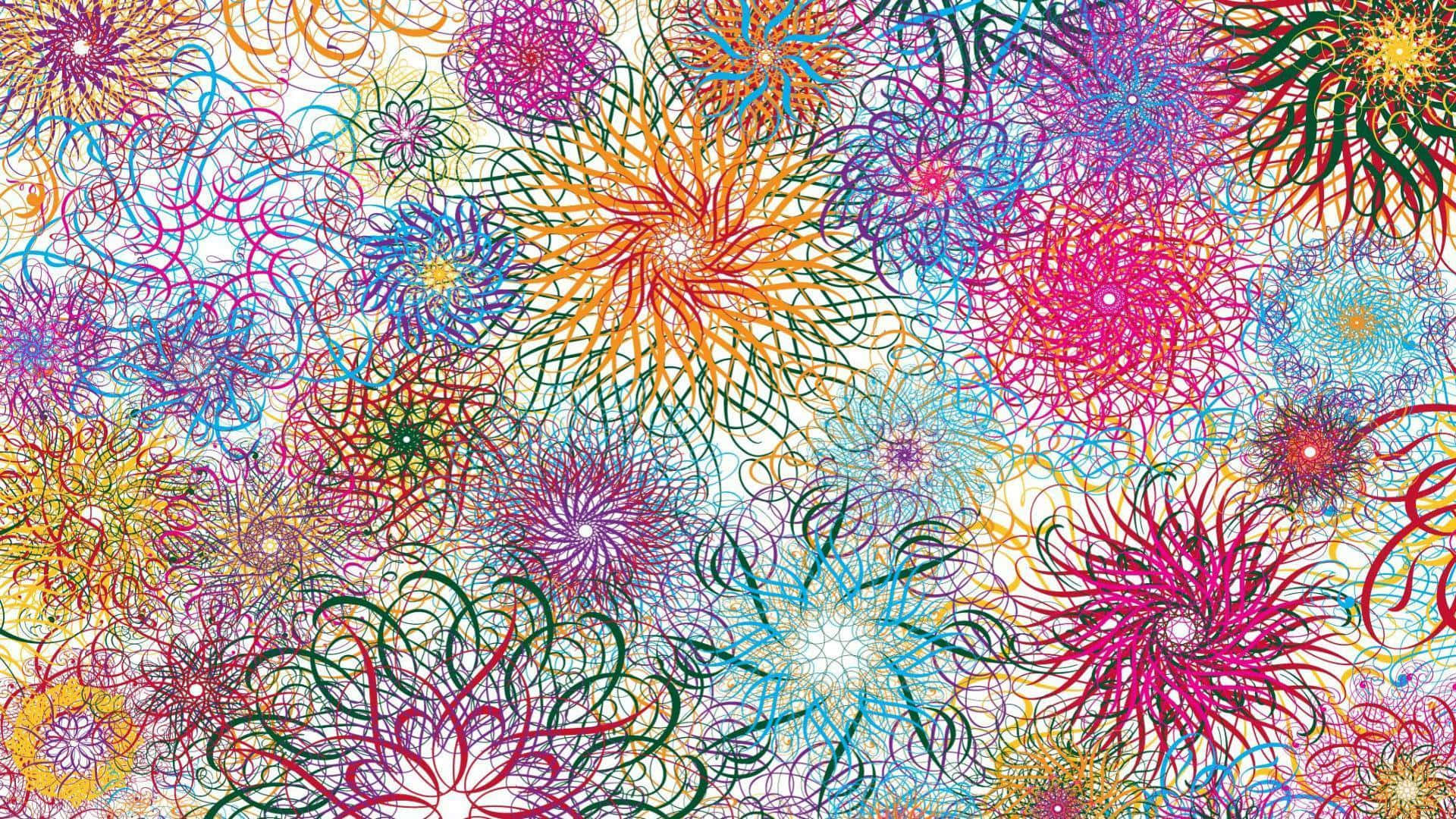 Psychedelic Flowers Explosion Wallpaper