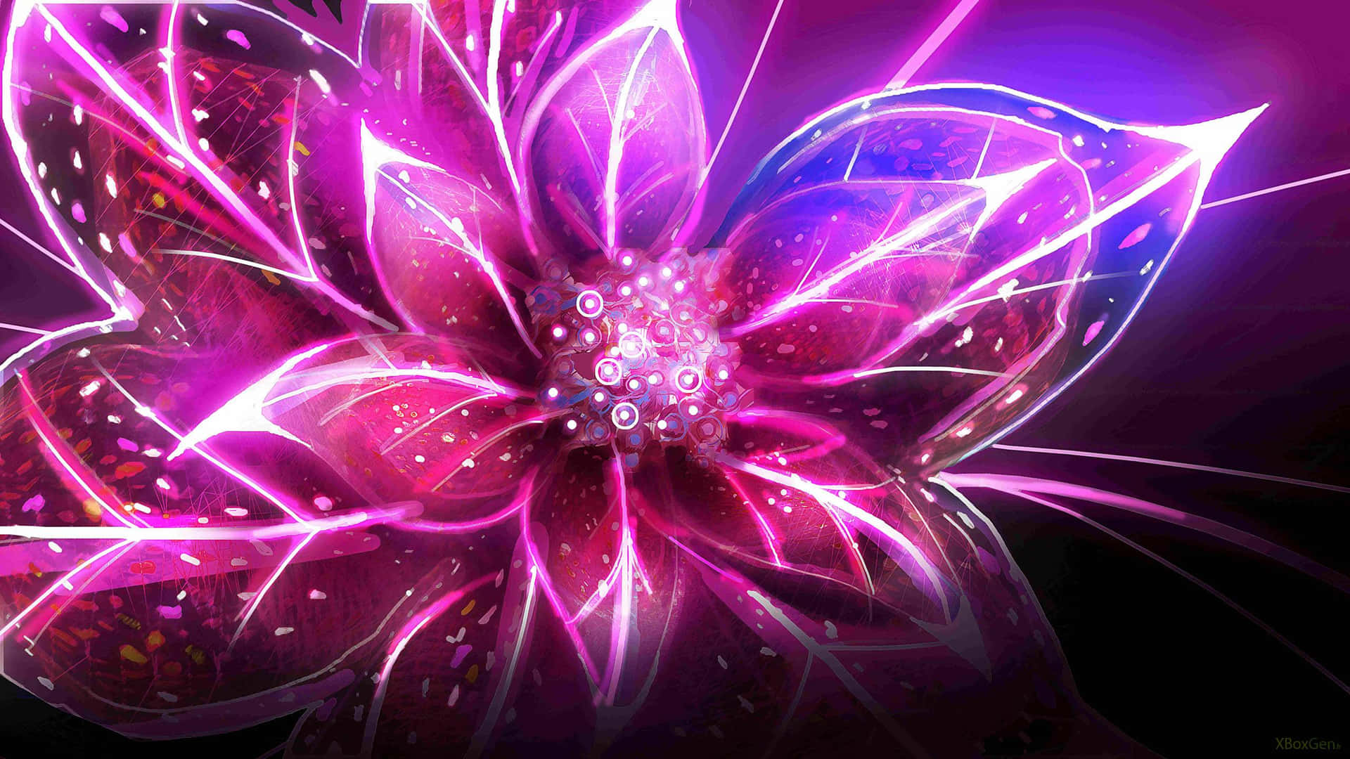 Blooming Psychedelic Flowers Wallpaper