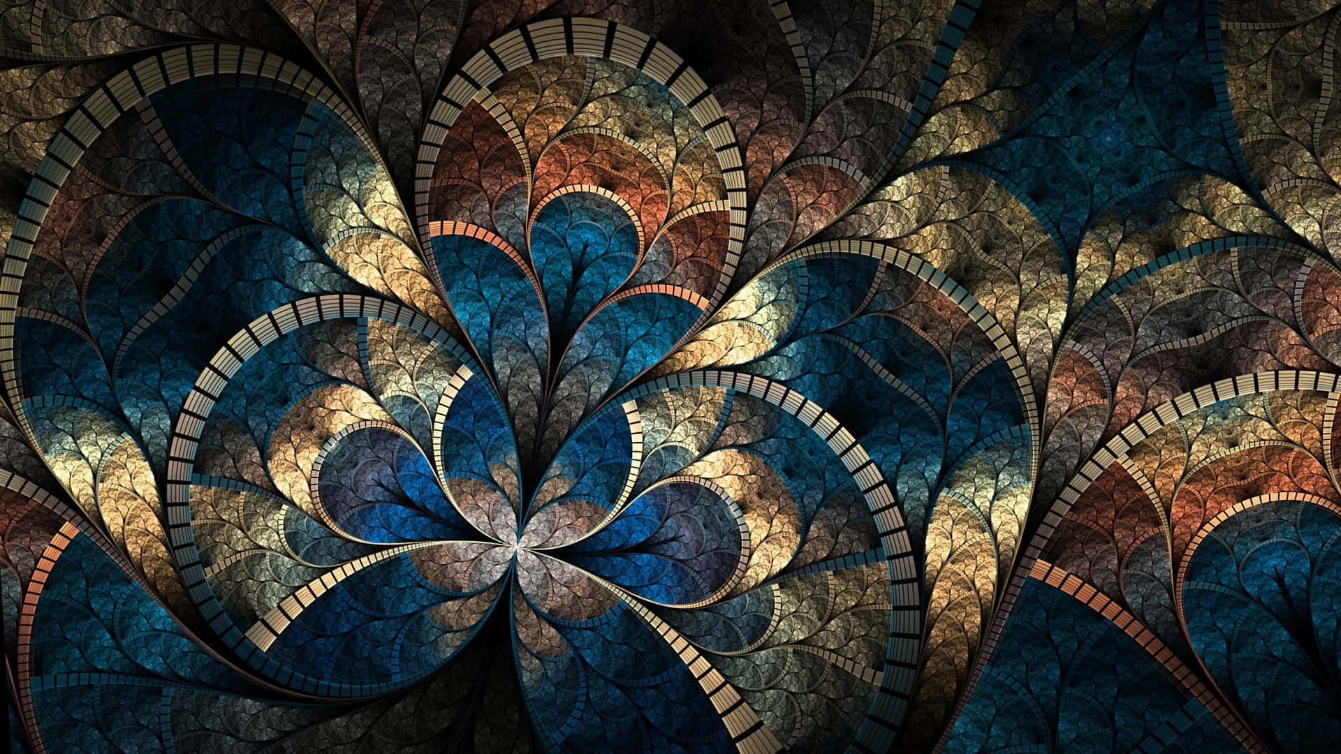 Vibrant and intricate psychedelic fractal pattern Wallpaper