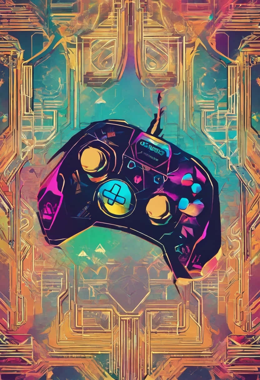 Psychedelic_ Game_ Controller_ Art Wallpaper