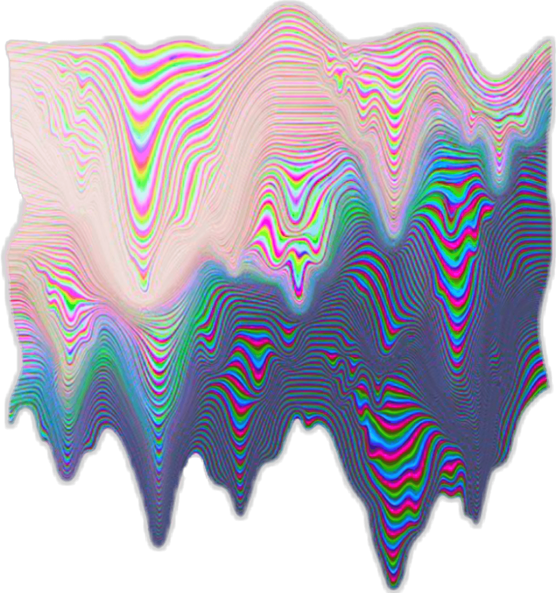Psychedelic Glitch Waveform PNG