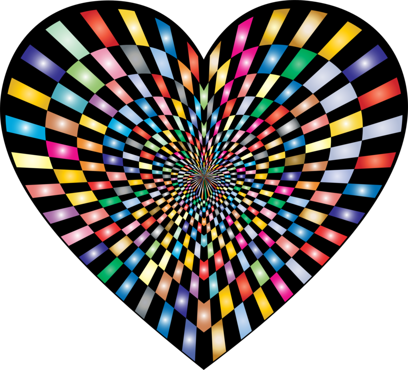 Psychedelic Heart Illusion PNG