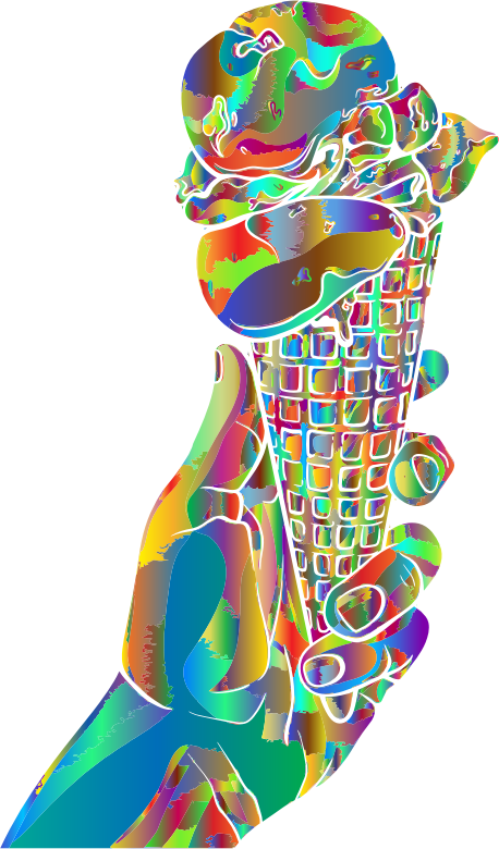 Psychedelic Ice Cream Cone PNG