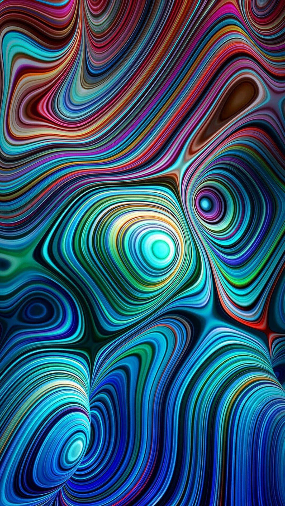 Psychedelic Iphone Folded Colorful Patterns Wallpaper