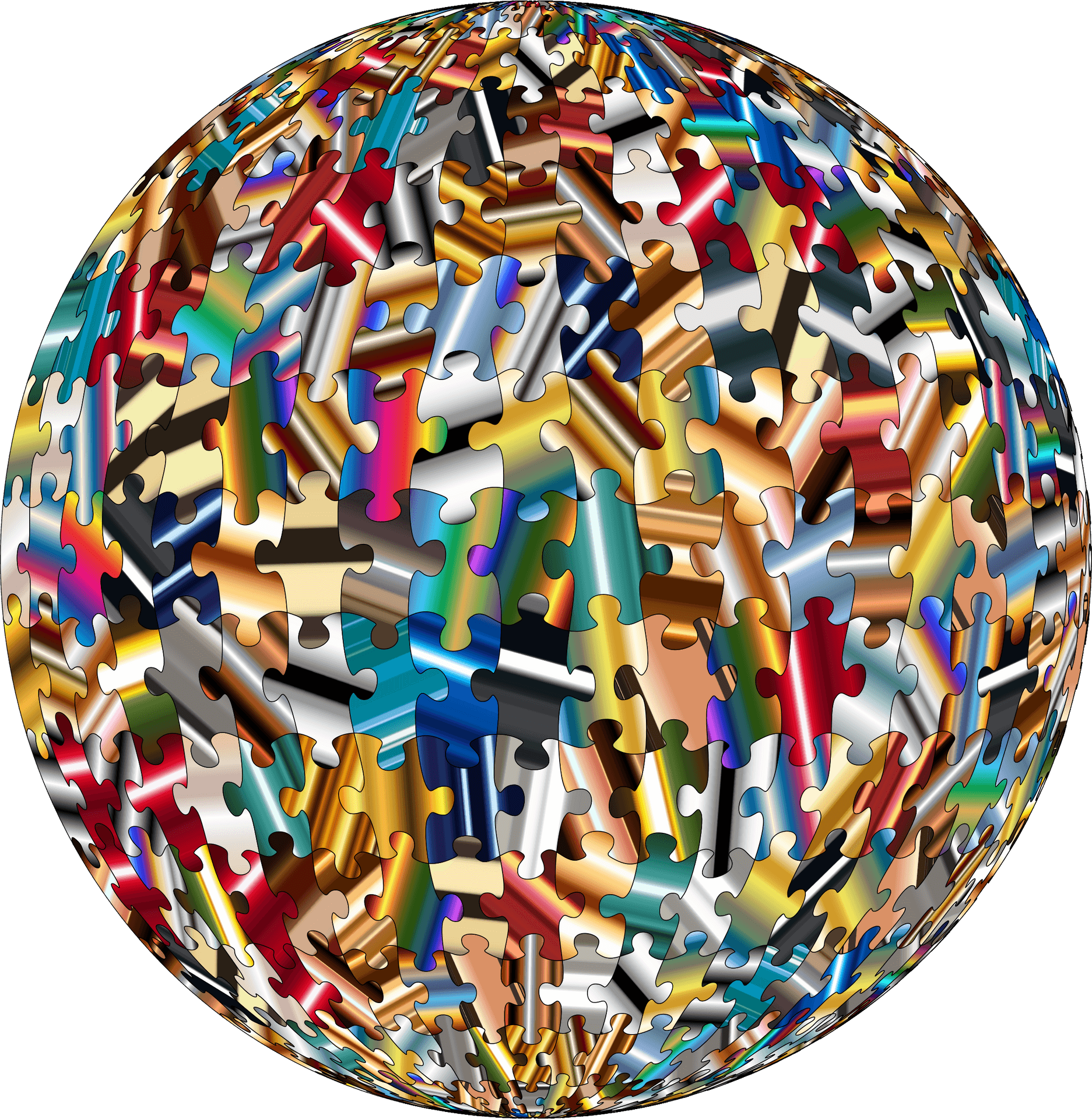 Psychedelic Jigsaw Puzzle Pieces Sphere Clip Arts - Jigsaw Circle Puzzles, Hd Png Download SVG