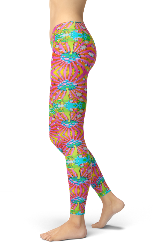 Psychedelic Leggings Colorful Pattern PNG