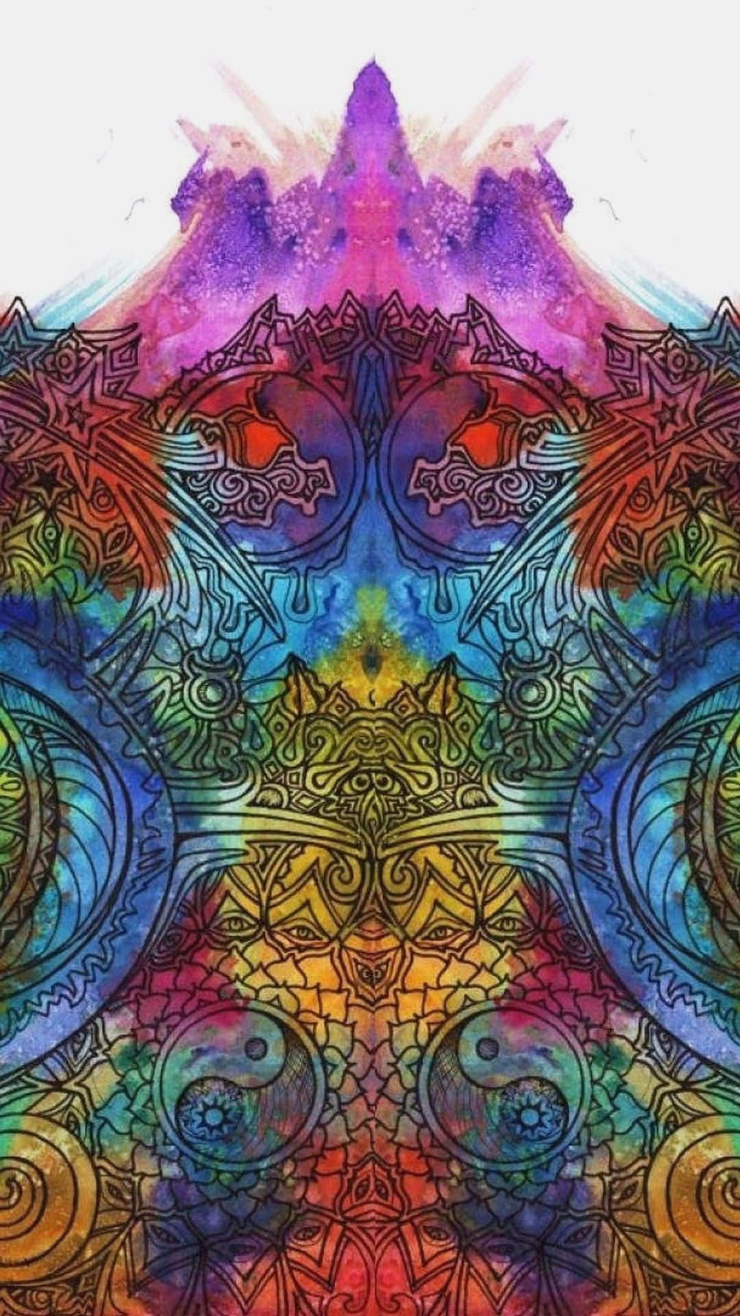 Psychedelic_ Mandala_ Art_i Phone_ Wallpaper Wallpaper