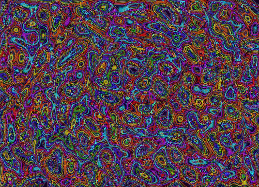 Messy multiple radiant colored   psychedelic art wallpaper.