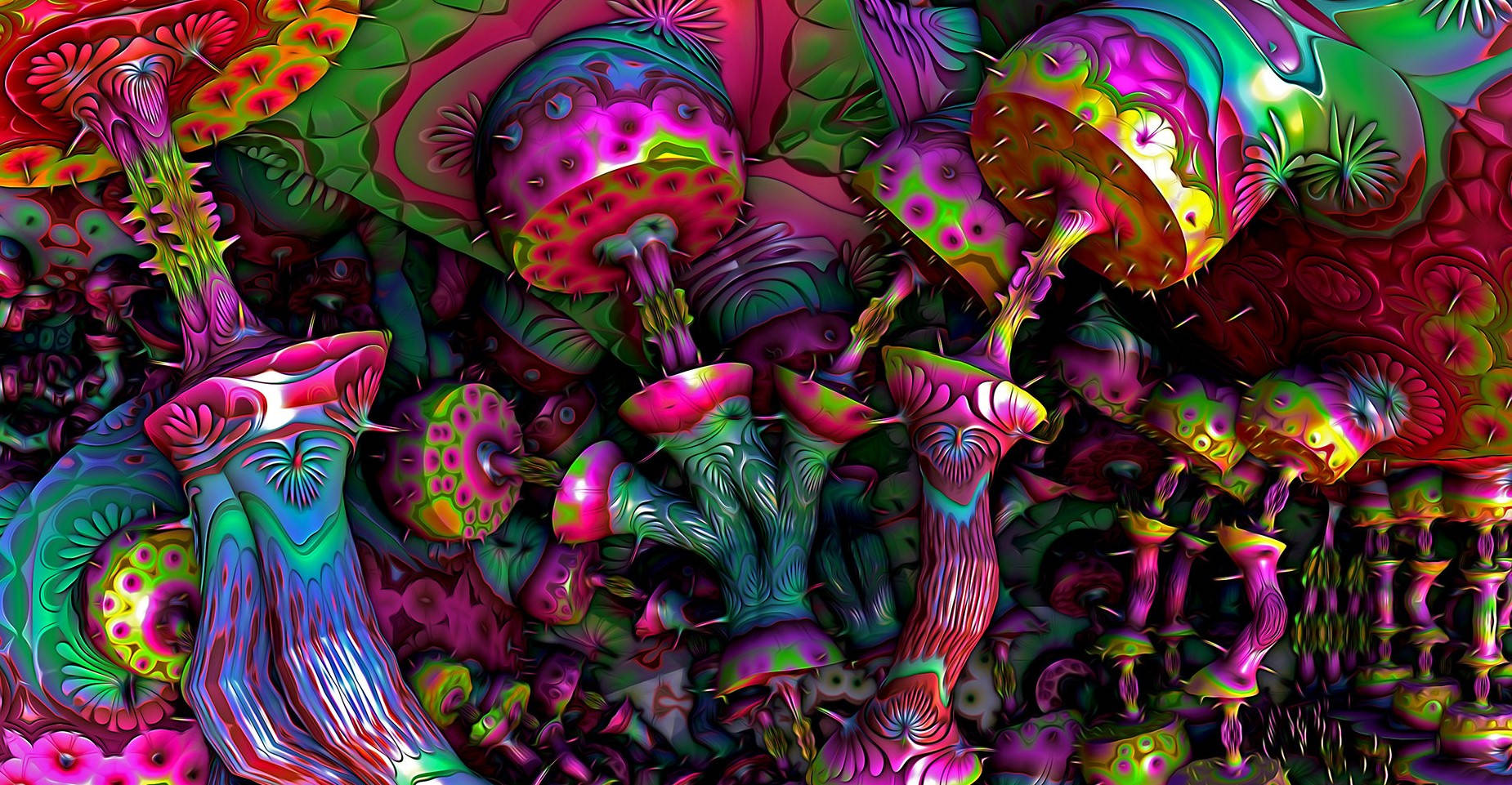Einpsychedelischer Fliegenpilz-hintergrund Wallpaper