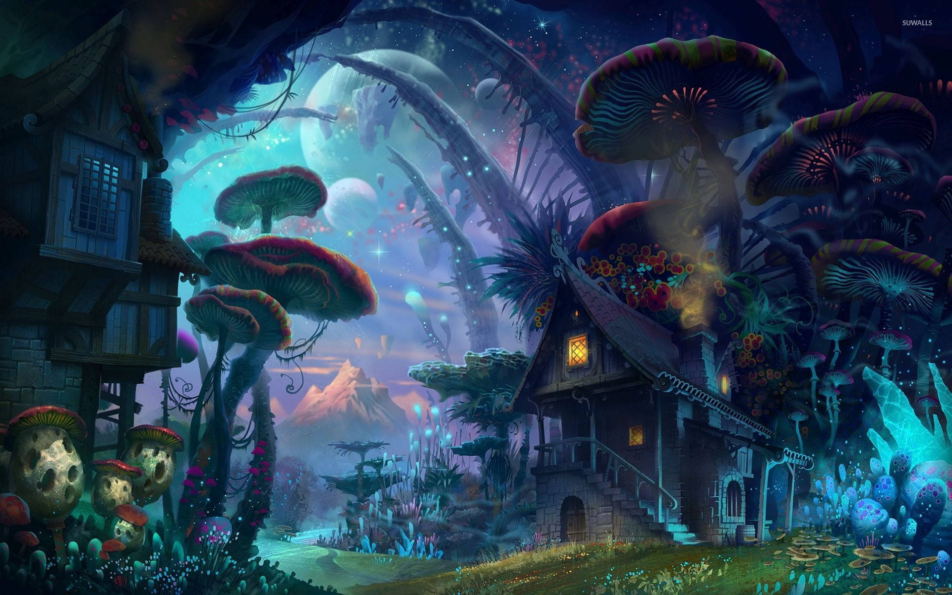 Feel the trippy vibes as you explore the world of psychedelic mushroom Wallpaper