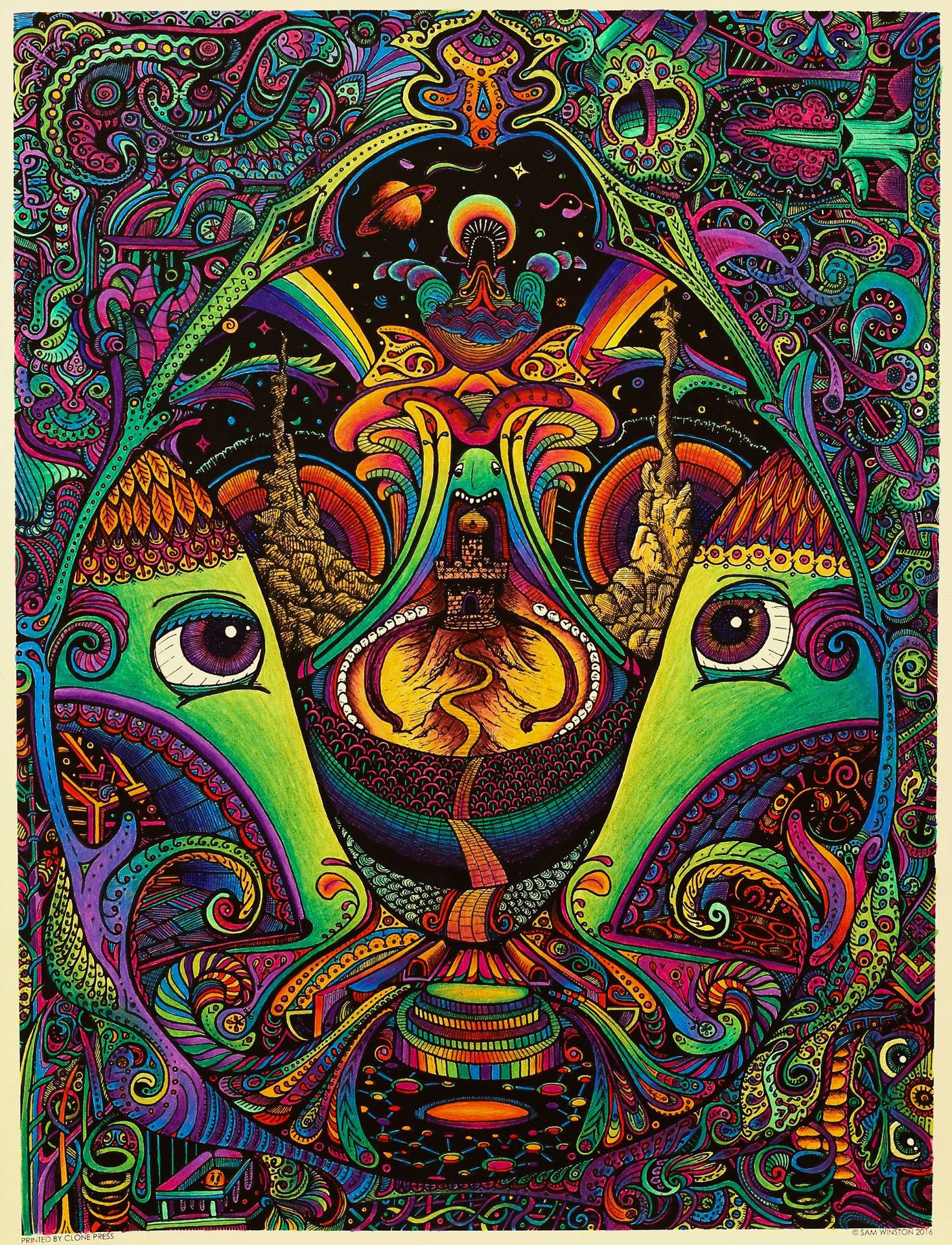 Bunterpsychedelischer Pilz Wallpaper