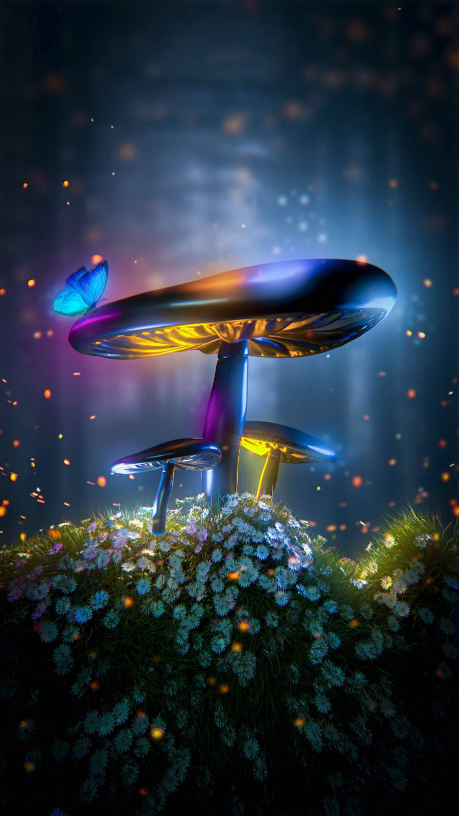 Magical Psychedelic Mushroom Wallpaper