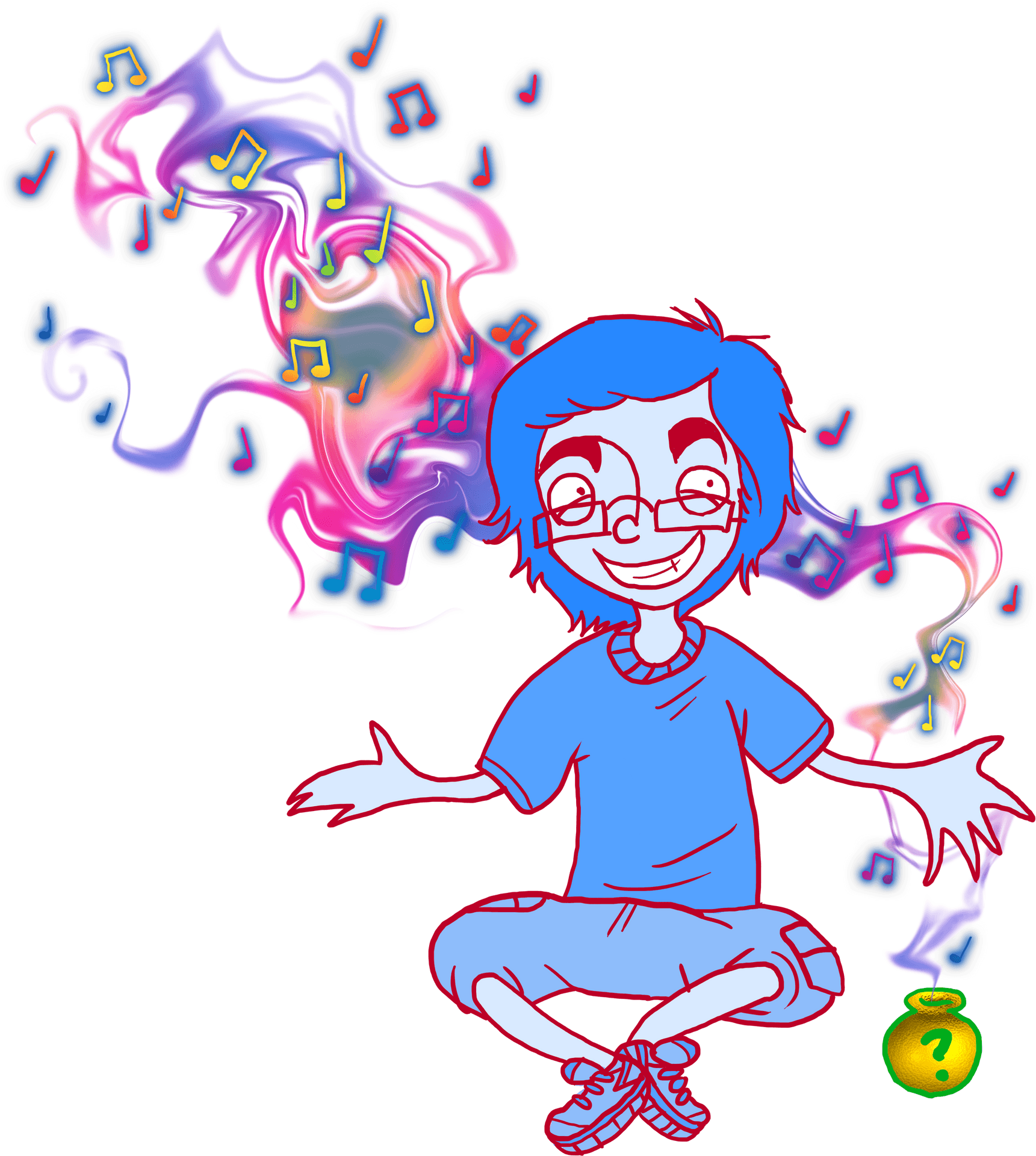 Psychedelic Music Experience Cartoon PNG