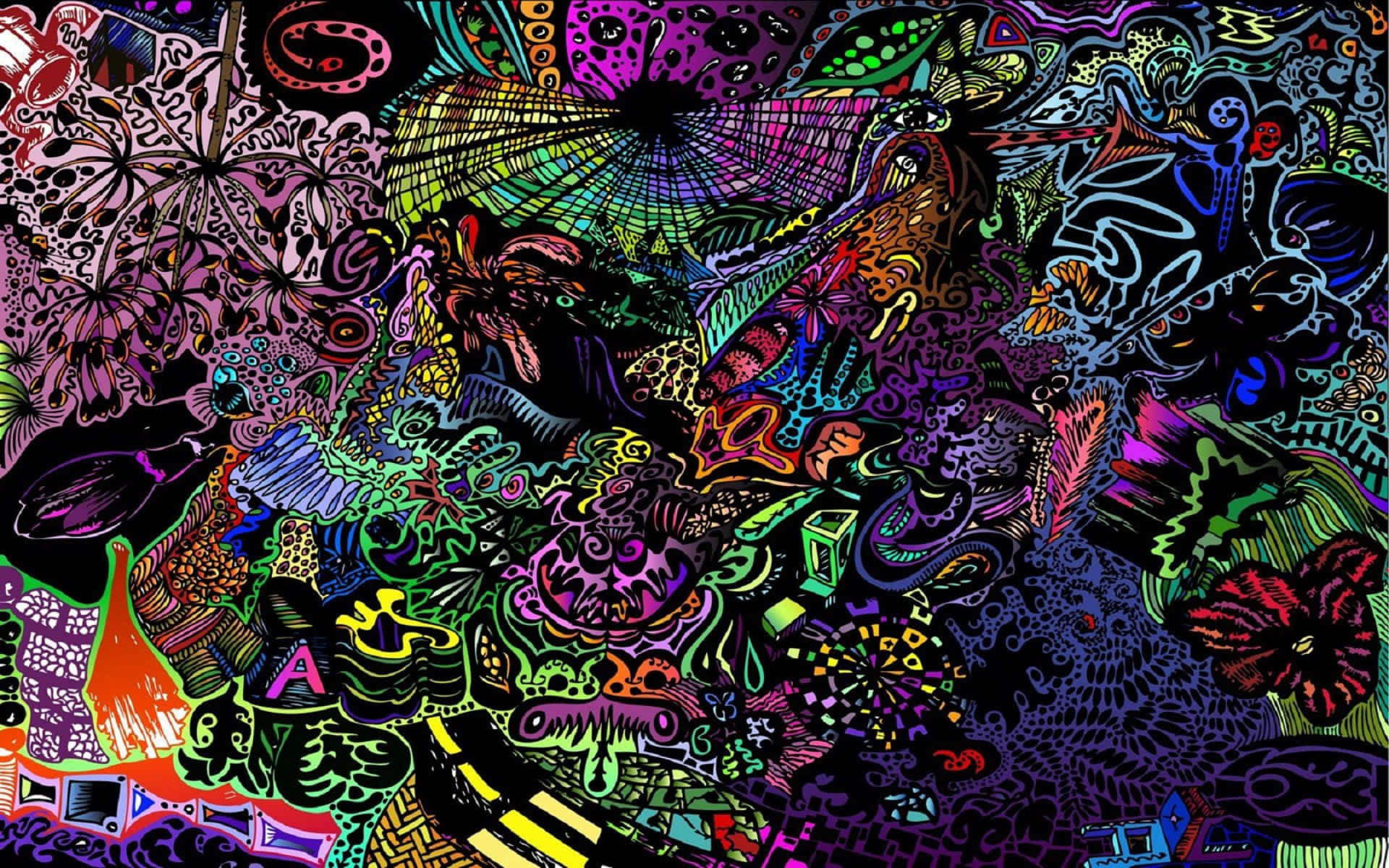 Psychedelic Nature Wonderland Wallpaper