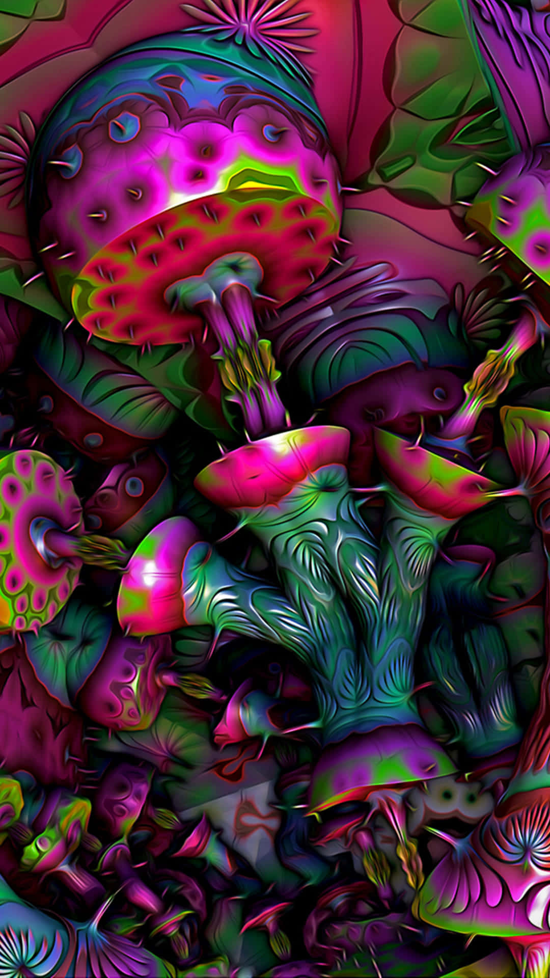 Psychedelic Nature Fusion Wallpaper