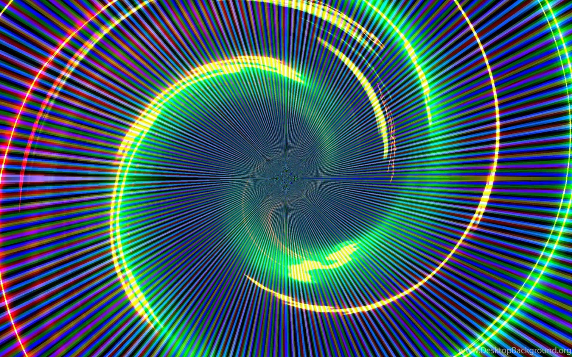 Mesmerizing Psychedelic Neon Lights in a Vibrant Display Wallpaper