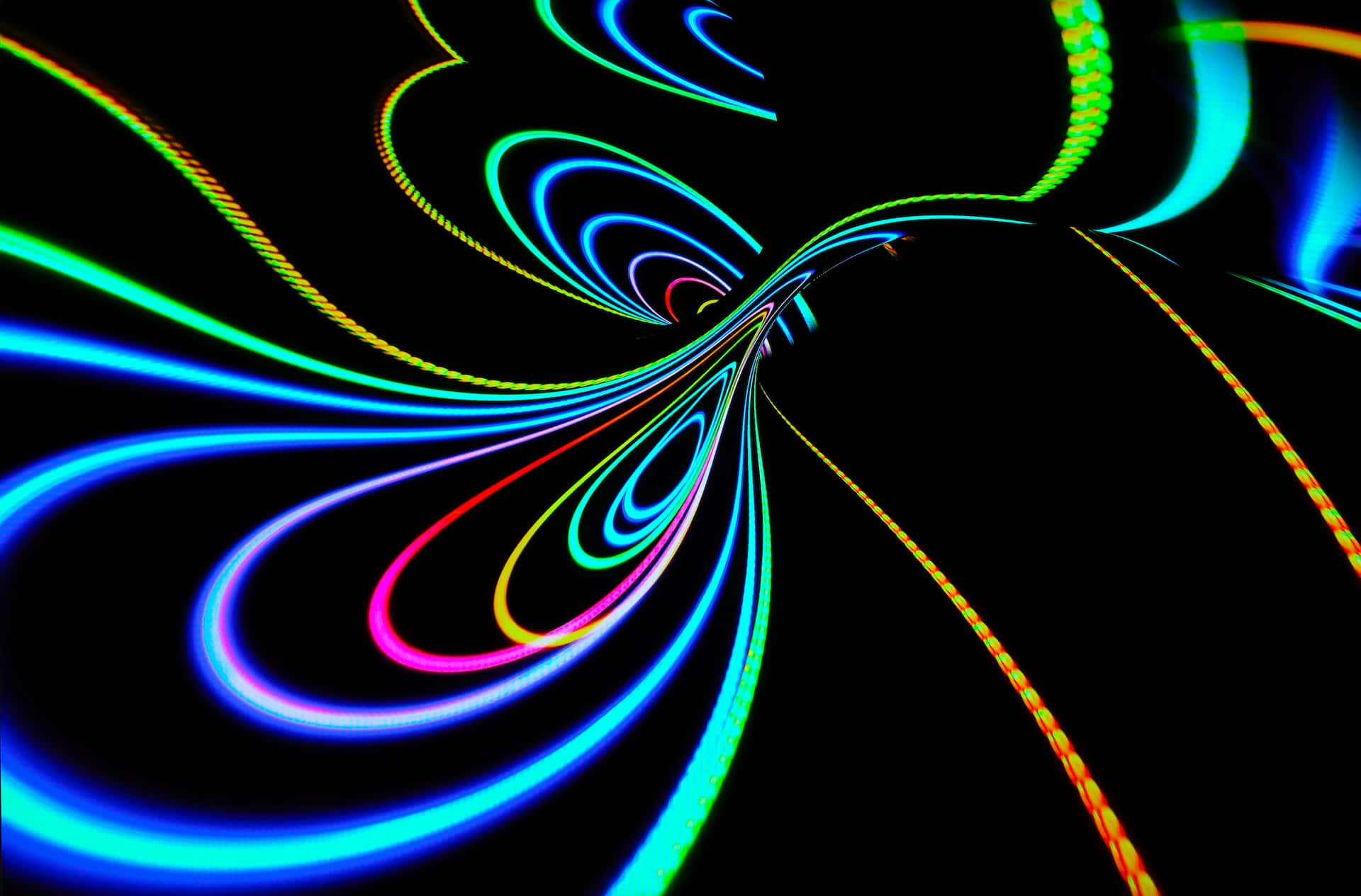 Vibrant Psychedelic Neon Lights Display Wallpaper
