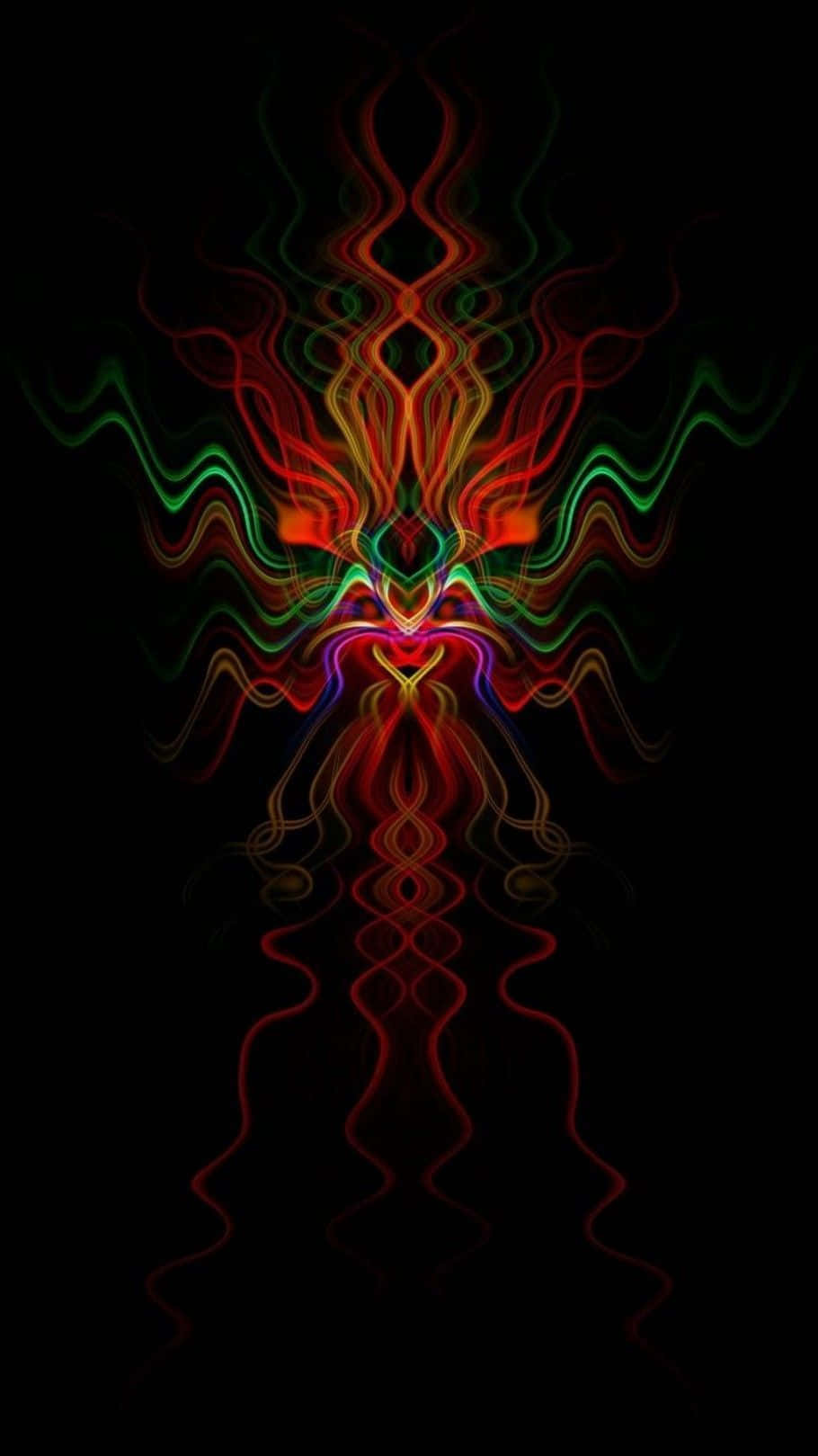 Psychedelic Neon Lights Abstract Art Wallpaper
