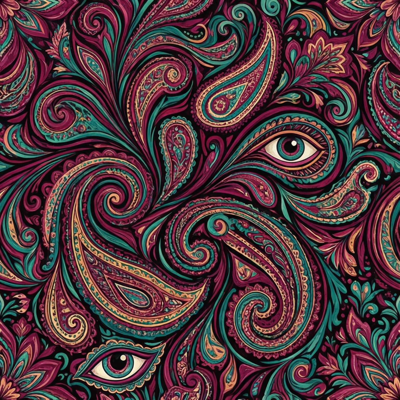 Paisley Psikedelik Wallpaper