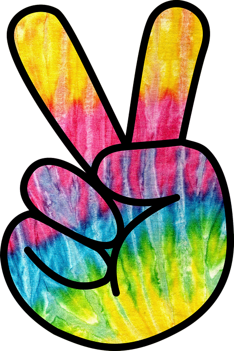 Psychedelic Peace Sign Watercolor PNG