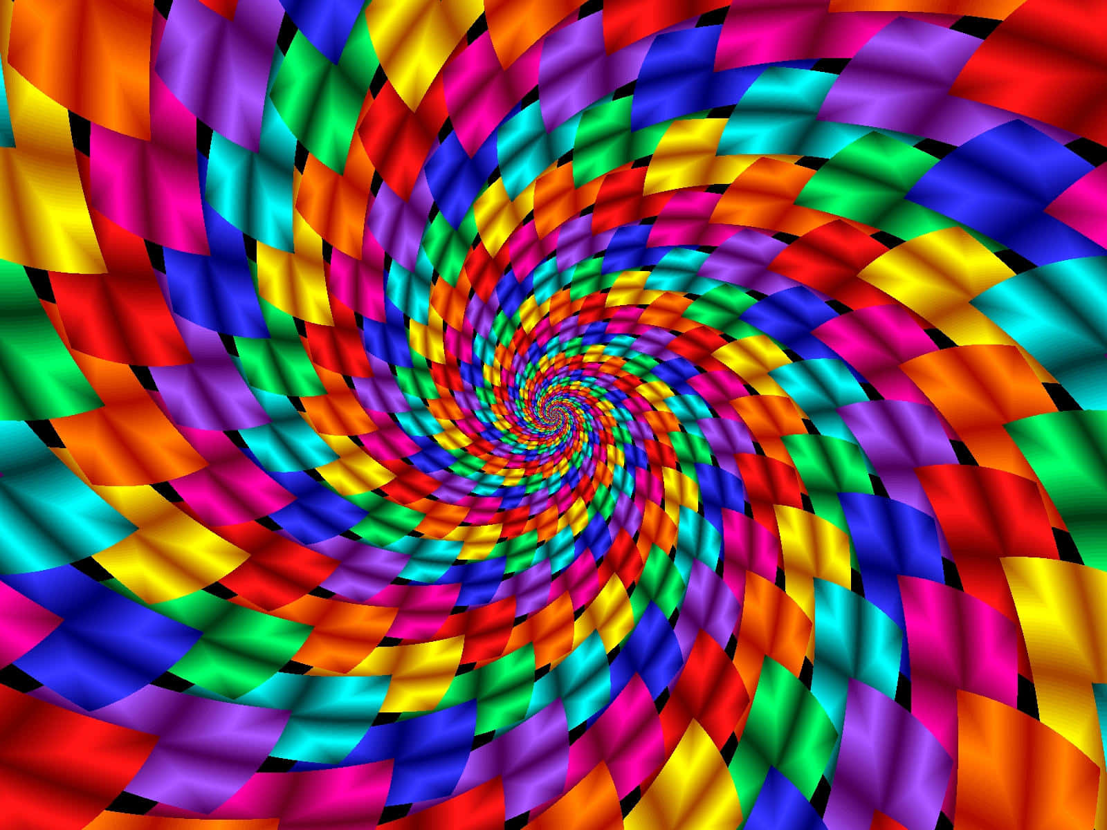 Enfarverig Spiral Med En Regnbue Baggrund.