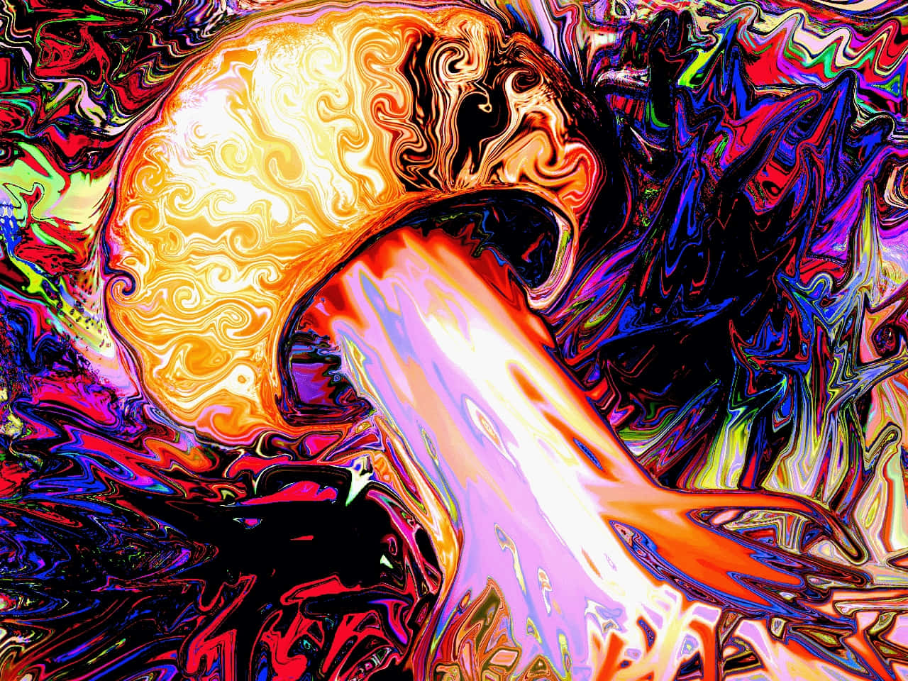 Unapintura Abstracta Y Colorida De Una Medusa