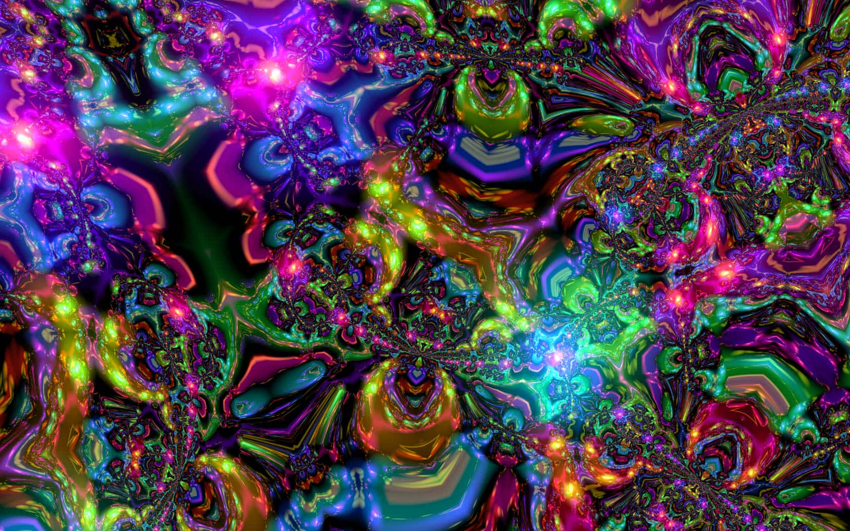 A Colorful Fractal Art Image With Many Colorful Lights