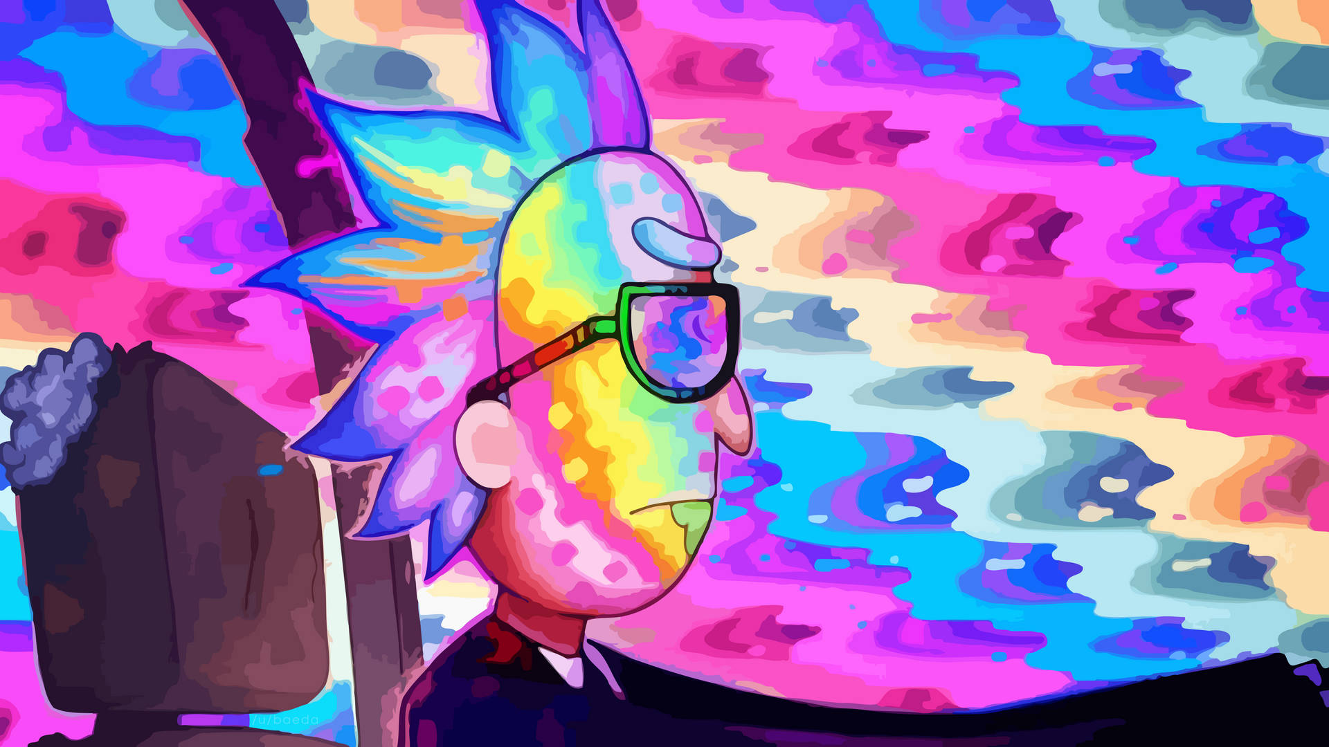 Psychedelic Rick And Morty Pc 4k Background