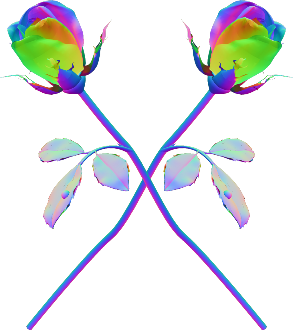 Psychedelic Rose Symmetry PNG