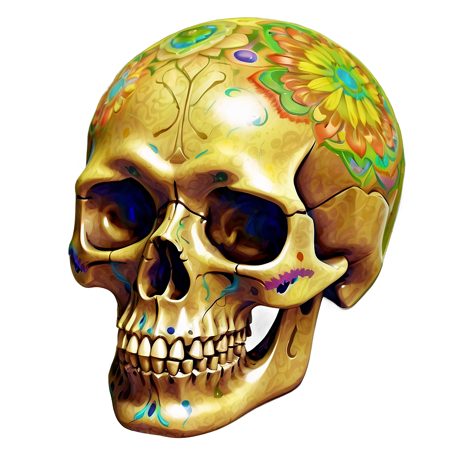 Psychedelic Skull Artwork Png A PNG