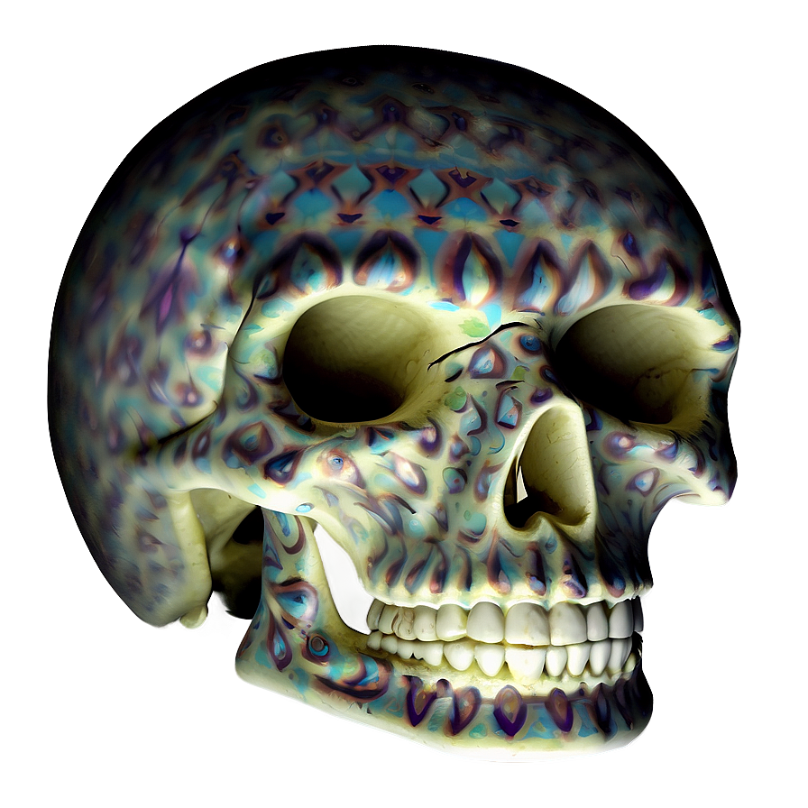 Psychedelic Skull Artwork Png C PNG
