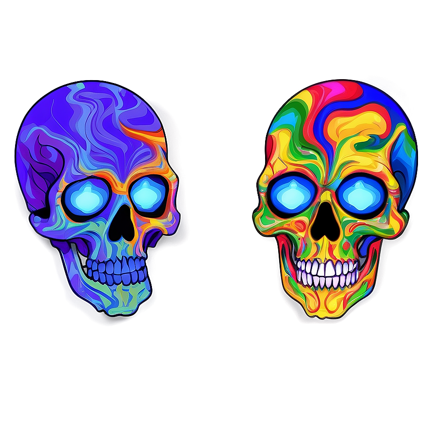 Psychedelic Skull Face Graphic Png Dsg PNG
