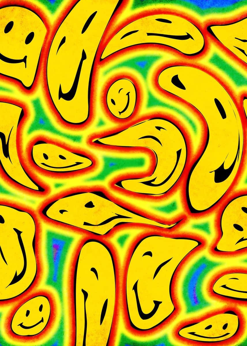 Psychedelic_ Smiley_ Face_ Pattern.jpg Wallpaper
