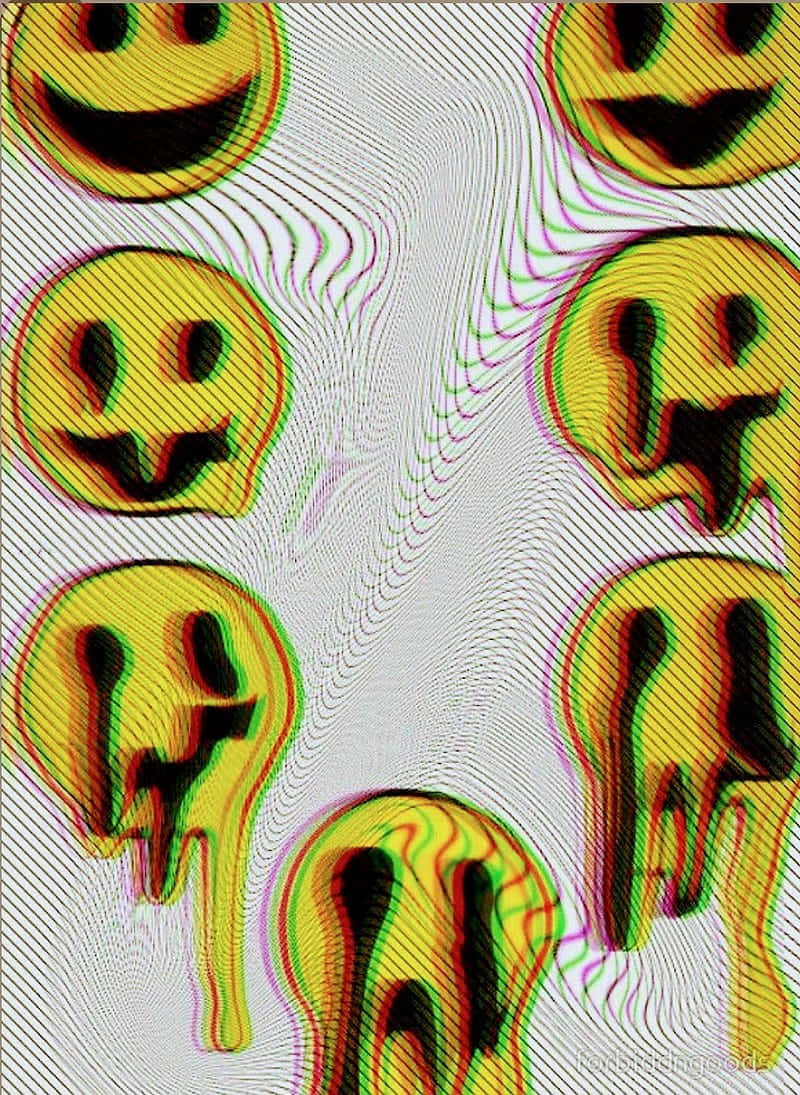 Psychedelic_ Smiley_ Faces_ Distortion Wallpaper