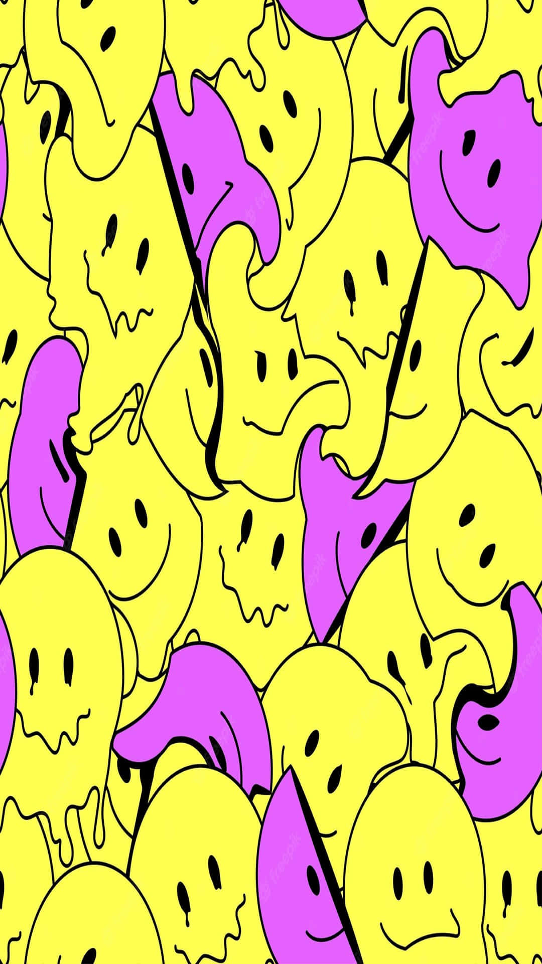 Psychedelic_ Smiley_ Faces_ Pattern Wallpaper