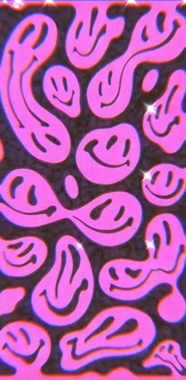 Psychedelic_ Smiley_ Pattern_i Phone_ Background Wallpaper
