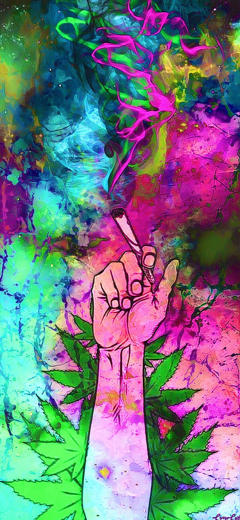 Psychedelic Smoking 420 Wallpaper