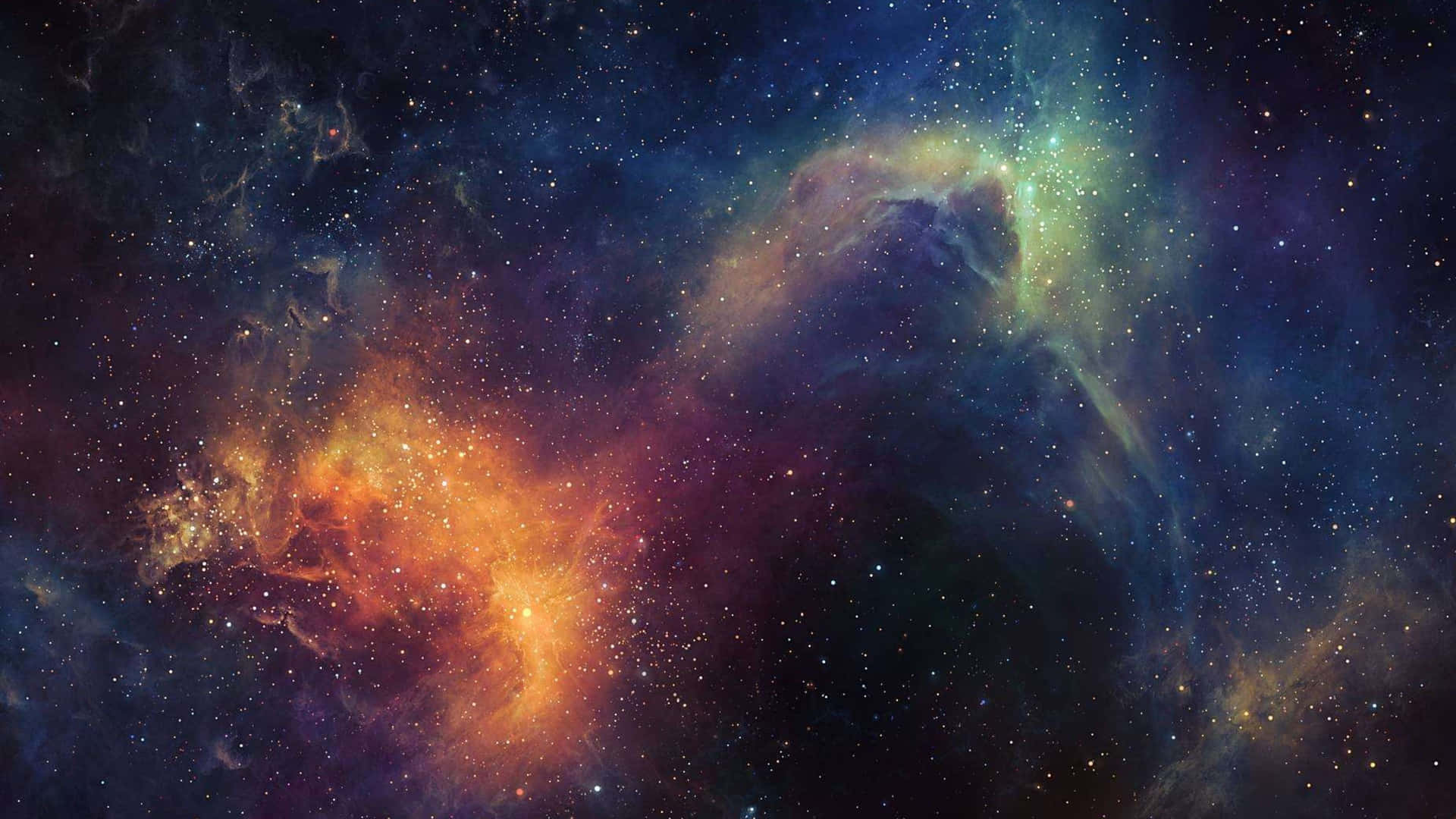En farverig plads med stjerner og nebulaer Wallpaper