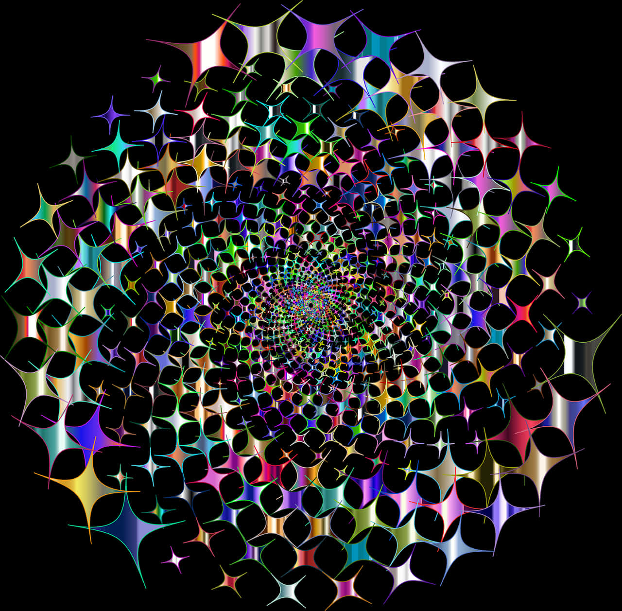 Psychedelic Starburst Pattern PNG