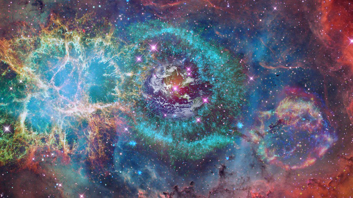 Psychedelisches,farbenfrohes Universum. Wallpaper