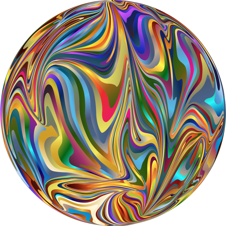 Psychedelic Swirl Sphere PNG